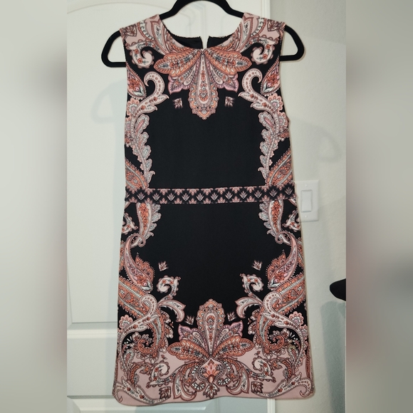 Inspire Collared Dress in Black and Cool Paisley